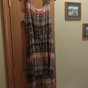 High-low Aztec print dress